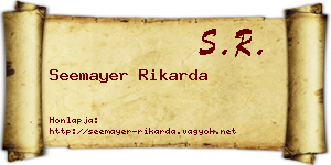 Seemayer Rikarda névjegykártya